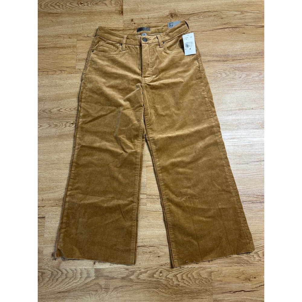 KUT From The Kloth Meg Corduroy Pants Womens 2P Camel High Rise Wide Leg NWT